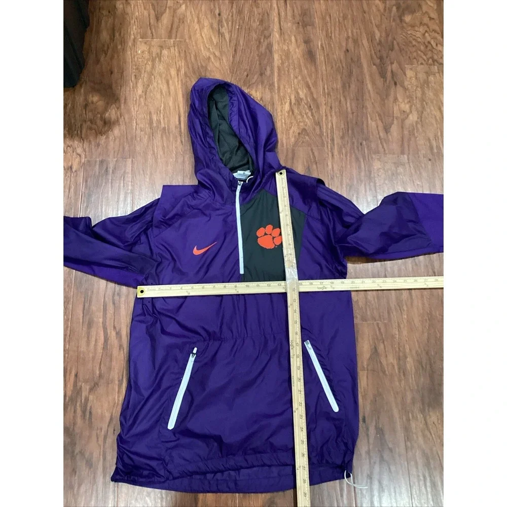 Vntg Nike Clemson Tigers Windbreaker 1/4 Zip Swoosh NCAA With Hood Size M